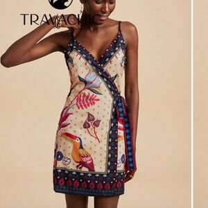 Multicolor Printed Wrap Dress